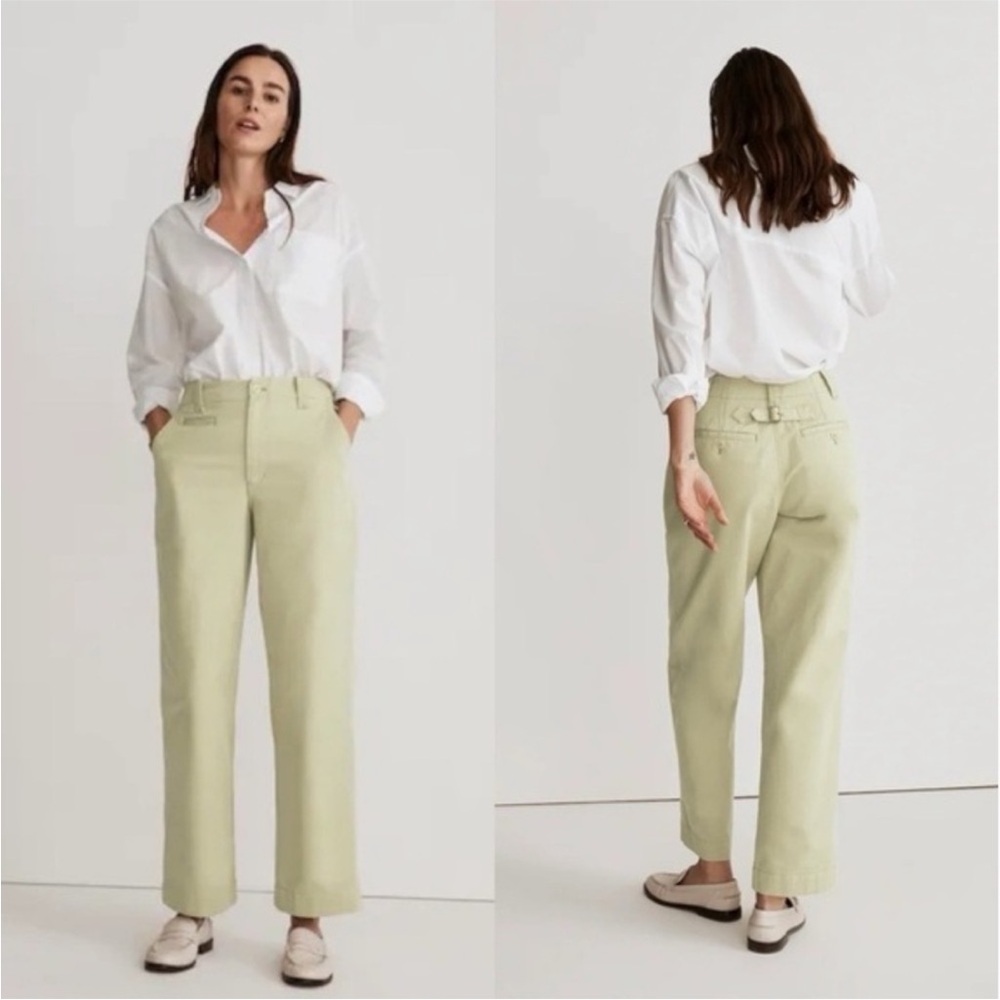 Madewell relaxed chino pants high waisted pale lichen su23